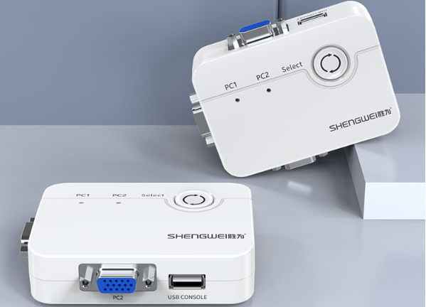2口手動VGA KVM切換器-共享打印一鍵三聯