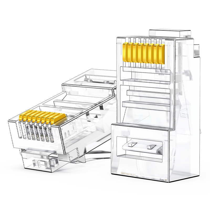 RCA-1100 超五類(lèi)鍍金水晶頭 15U純銅100個(gè)/盒 RJ45三叉式非屏蔽網(wǎng)絡(luò )線(xiàn)纜8P8C電腦網(wǎng)線(xiàn)連接頭