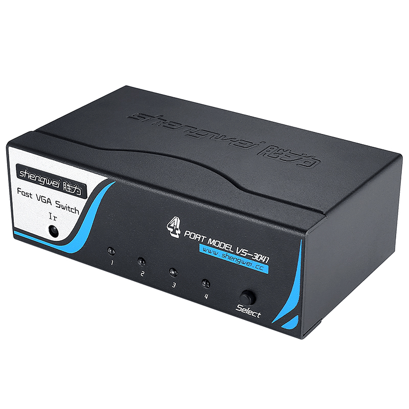 VS-3041 VGA雙向切換器四進(jìn)一出 電腦屏幕顯示器音視頻轉換器 遙控切換配電源線(xiàn) 
